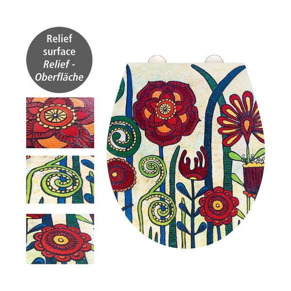 Deska sedesowa wolnoopadająca 37 x 44,5 cm Rollin'Art Red Blossom – Wenko-image-2