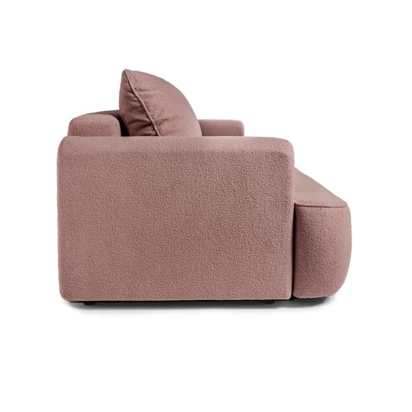 Jasnoróżowa rozkładana sofa z materiału bouclé 247 cm Quinoa – Bonami Selection-image-3