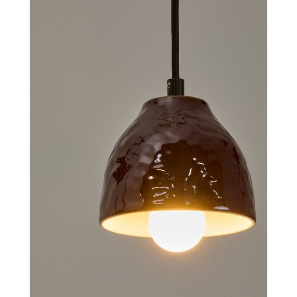 Czerwona lampa wisząca z ceramicznym kloszem Drava – Kave Home-image-2