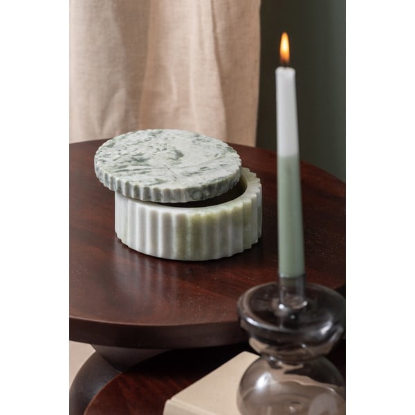 Jasnozielony kamienny pojemnik dekoracyjny ø 15x6 cm Marble – PT LIVING-image-1