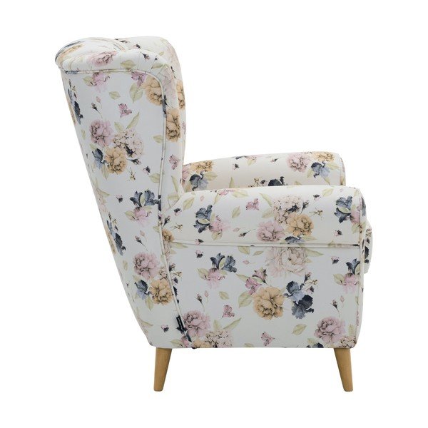 Biały fotel uszak w kwiaty Max Winzer Anton-image-4