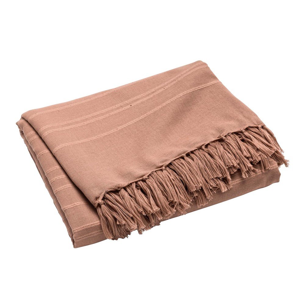 Bawełniana narzuta w kolorze terakoty 125x150 cm Lilia – douceur d'intérieur