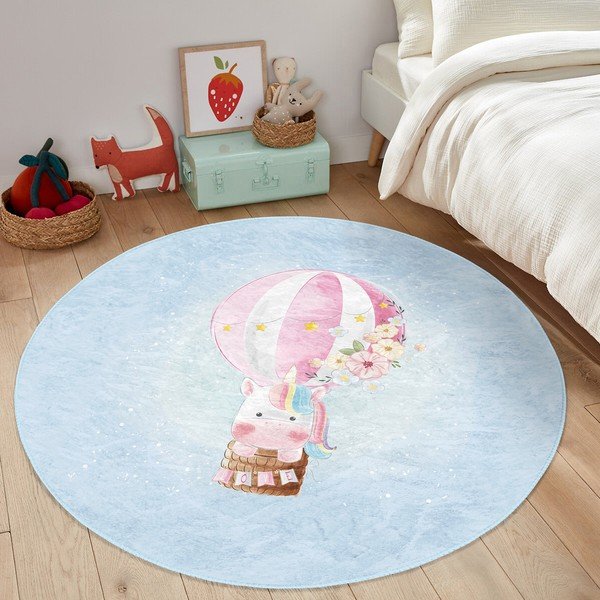 Jasnoniebieski dywan dziecięcy ø 100 cm Comfort – Mila Home-image-1