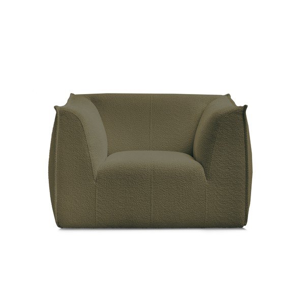Zielony fotel z materiału bouclé Giorgia – Bobochic Paris-image-3