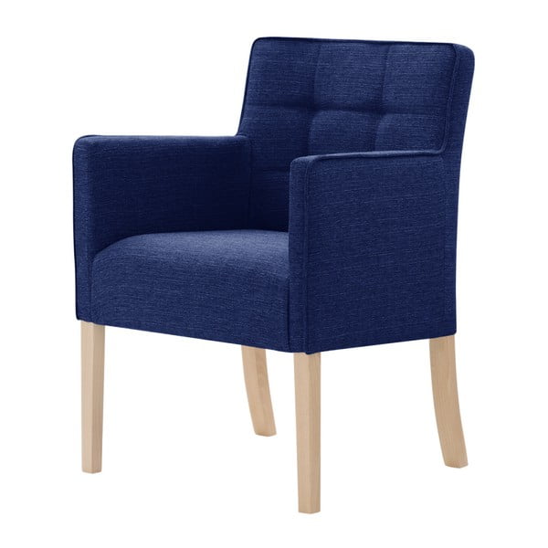 Niebieskie krzesło z brązowymi nogami Ted Lapidus Maison Freesia