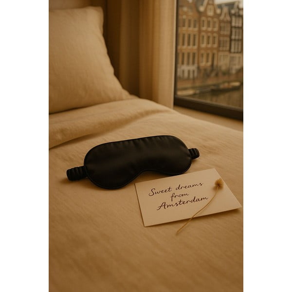 Czarna jedwabna opaska na oczy Mulberry Silk – Mila Home Luxury-image-2