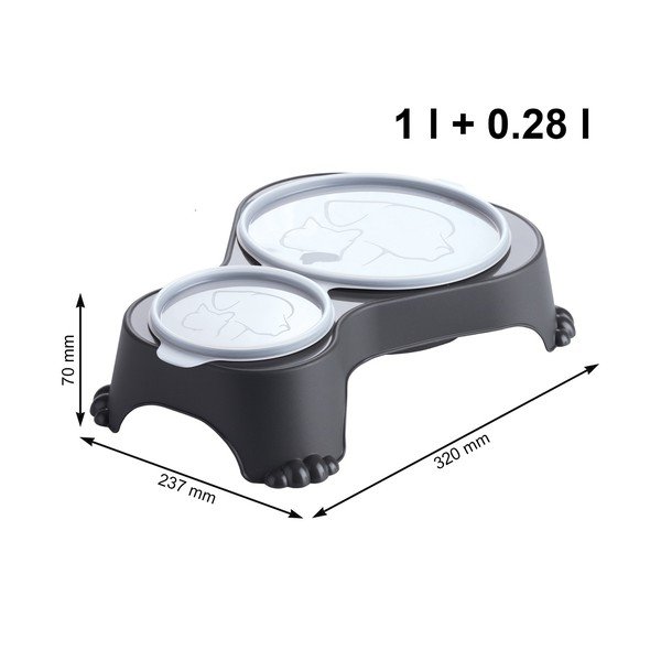 Czarna plastikowa miska z pokrywą dla zwierząt Sally – Rotho-image-1