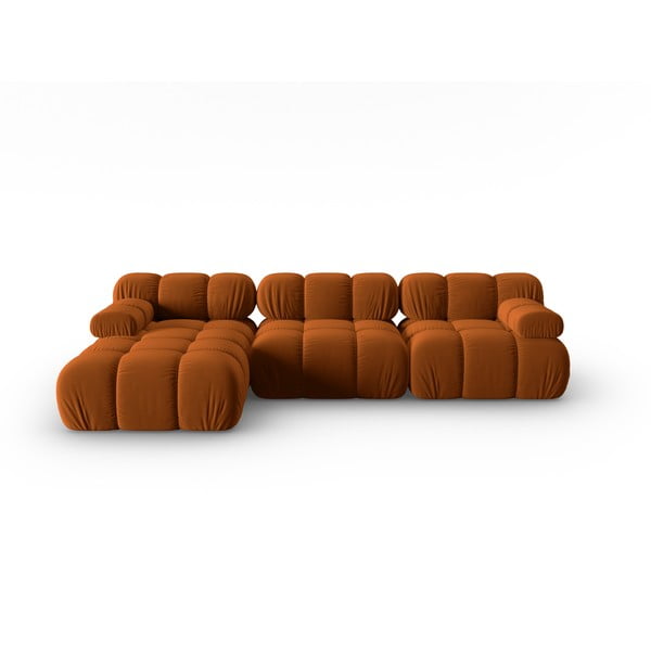 Pomarańczowa aksamitna sofa 285 cm Bellis – Micadoni Home