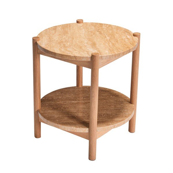 Okrągły stolik z kamiennym blatem ø 43 cm Trava – Hübsch-image-2