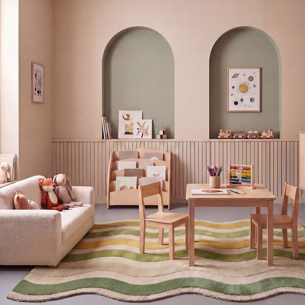 Zielony/w naturalnym kolorze wełniany dywan tkany ręcznie 160x230 cm Cascade Wool – Flair Rugs (zdjęcie 3)
