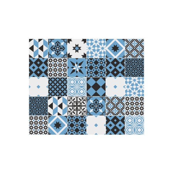 Zestaw 30 naklejek ściennych Ambiance Azulejos Talia, 15x15 cm-image-2
