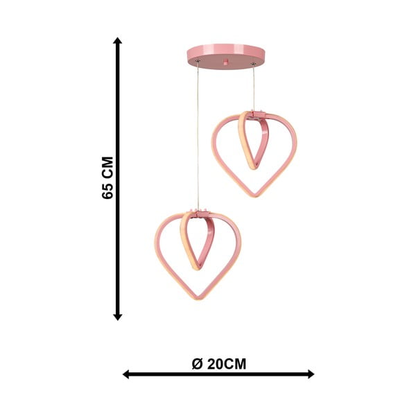 Różowa metalowa lampa wisząca LED ø 20 cm Sevinc – Squid Lighting-image-4