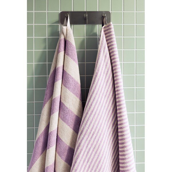 Lawendowy/kremowy bawełniany ręcznik frotte 50x80 cm Gobo – noo.ma-image-1