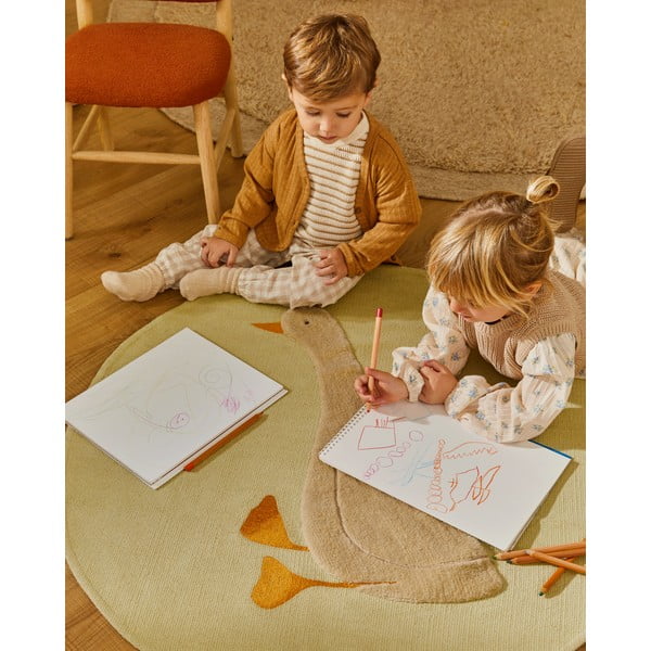 Jasnobrązowy wełniany okrągły dywan tkany ręcznie ø 200 cm Marely – Kave Home-image-3