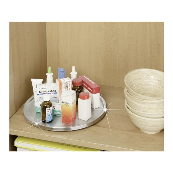 Taca obrotowa ze stali nierdzewnej Wenko Turn Uno, ø 26,5 cm-image-3