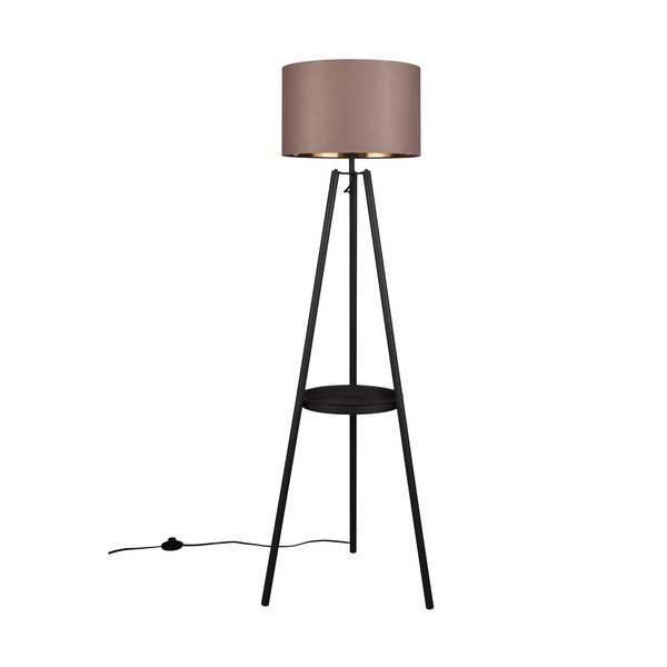 Czarna lampa stojąca z półką (wys. 152 cm) Colette – Reality