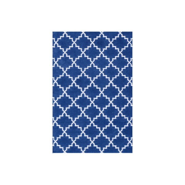 Ciemnoniebieski dywan wełniany Bakero Eugenie, 180 x 120 cm