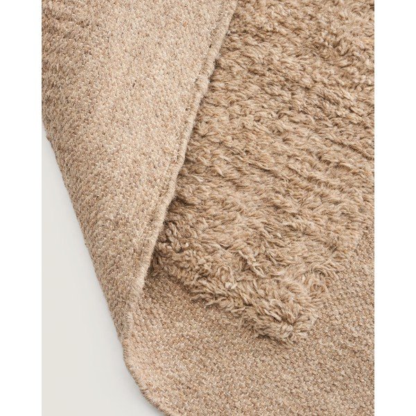 Beżowy wełniany chodnik tkany ręcznie 80x200 cm Marely – Kave Home-image-4