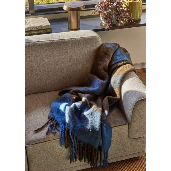 Niebiesko-brązowy koc 200x140 cm Inlet – Hübsch-image-1