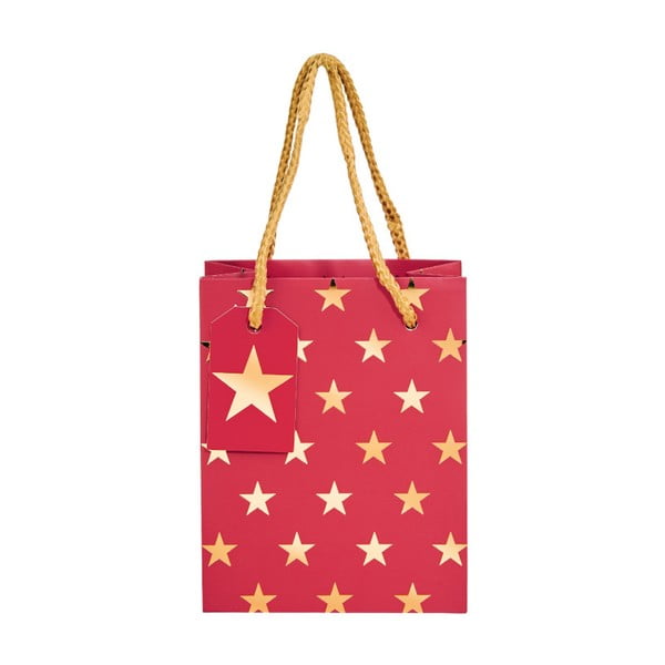 Czerwona torebka prezentowa Butlers hvezdy, wys. 8,5 cm