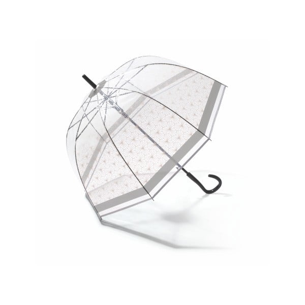Przezroczysty parasol z szarymi detalami Birdcage Symetric, ⌀ 85 cm