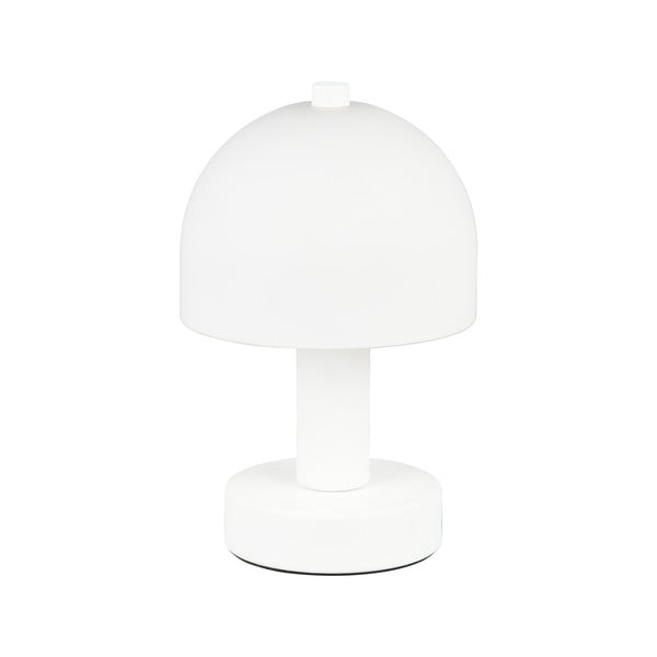 Biała lampa stołowa ze szklanym kloszem (wysokość 19 cm) Glenn – Trio