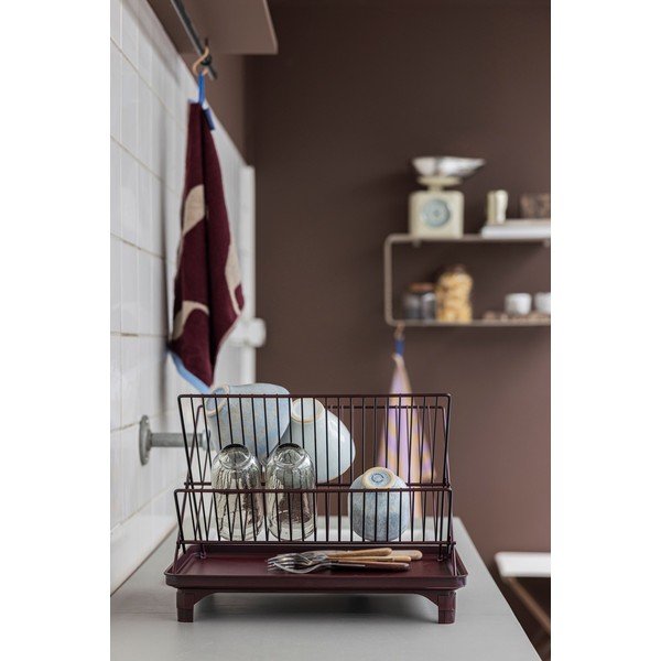 Bordowy ociekacz dwupiętowy 42x29 cm Dry-It – Mette Ditmer Denmark-image-4