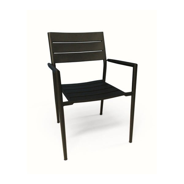 Czarne krzesło ogrodowe sztaplowane Janie