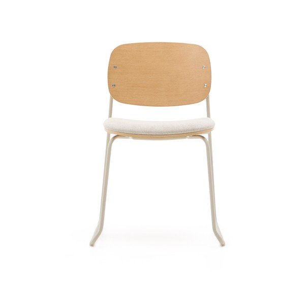 Beżowo-naturalne metalowe krzesło sztaplowane Meli – Kave Home-image-2