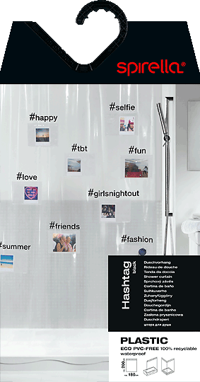 Zasłona prysznicowa 180x200 cm Hashtag – Spirella-image-2
