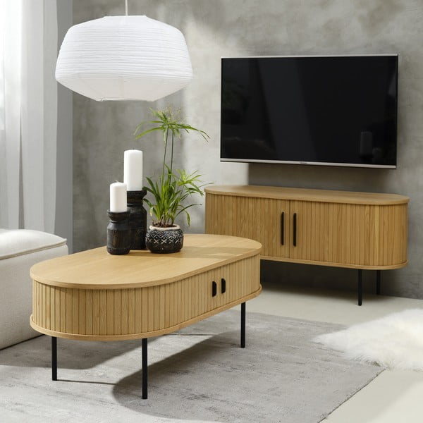 Stolik w dekorze dębu 60x120 cm Nola – Unique Furniture-image-1