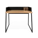 Czarne biurko z detalami w dekorze drewna dębowego TemaHome Volga