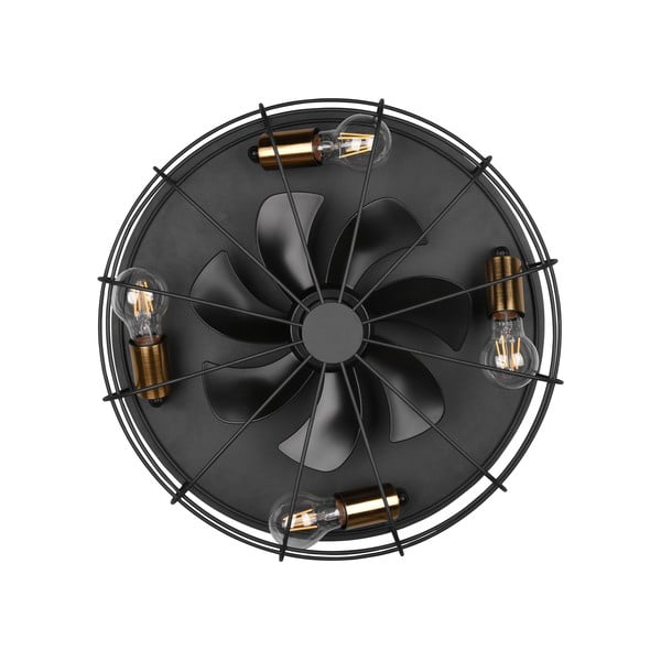 Lampa sufitowa ze zdalnym sterowaniem/z wentylatorem w kolorze matowej czerni Trondheim – Trio-image-3