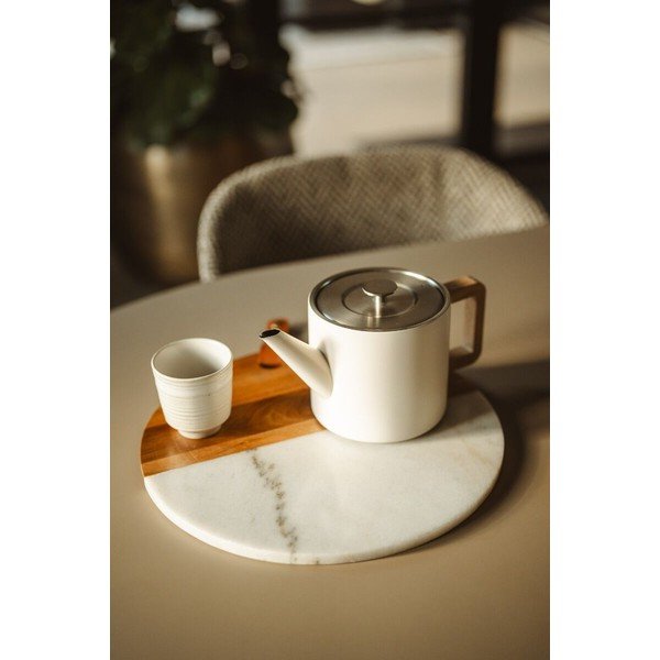 Dzbanek do herbaty ze stali nierdzewnej z sitkiem w kolorze kości słoniowej 1,1 l Duet Narvik – Bredemeijer-image-1