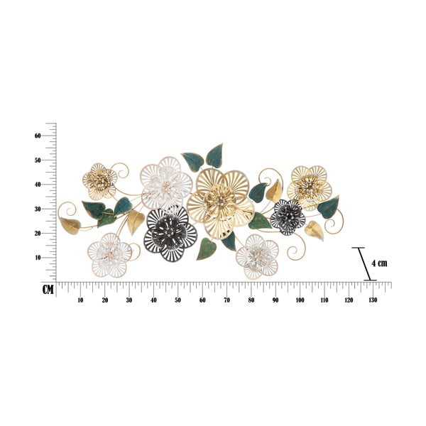 Metalowa dekoracja wisząca z wzorem kwiatów Mauro Ferretti Campur -B-, 118x58 cm-image-2