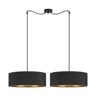 Czarna podwójna lampa wisząca z detalem w złotym kolorze Bulb Attack Tres XL, ⌀ 45 cm