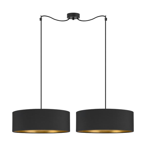 Czarna podwójna lampa wisząca z detalem w złotym kolorze Sotto Luce Tres XL, ⌀ 45 cm
