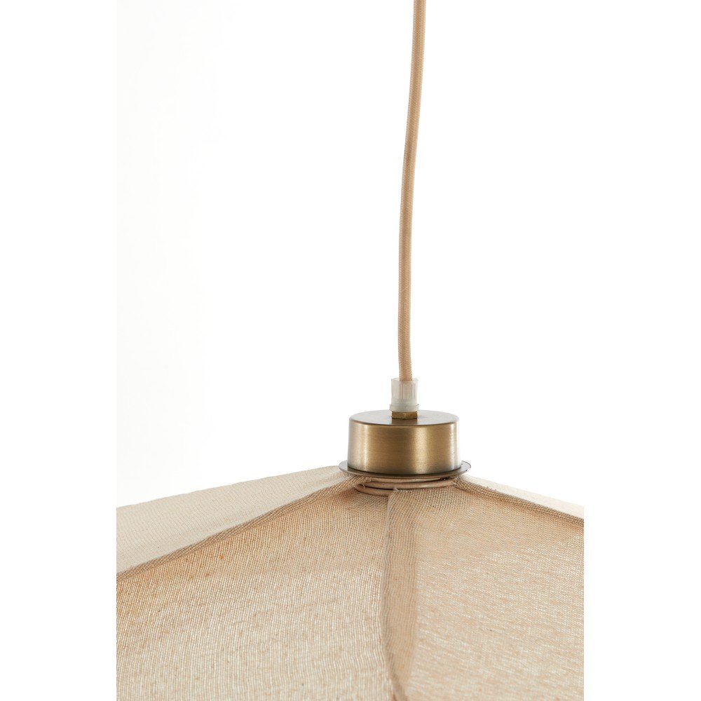 Kremowa lampa wisząca z tekstylnym kloszem Fyano – Light & Living (zdjęcie 5)