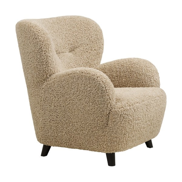 Jasnobrązowy fotel z materiału bouclé Lunaro – House Nordic-image-3