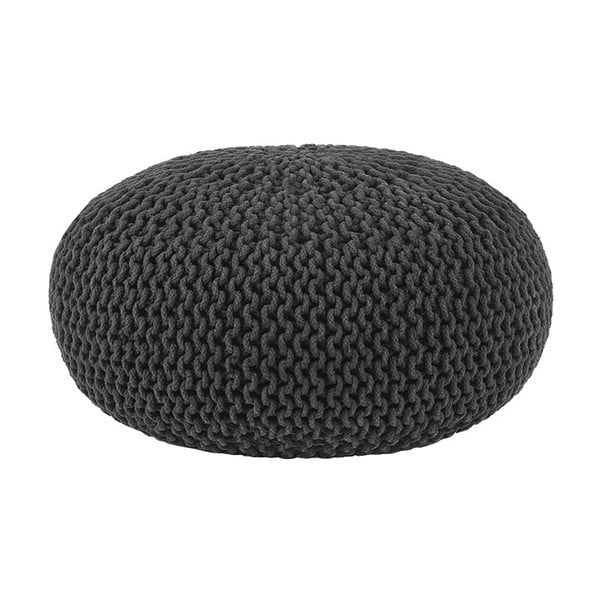Czarny puf dziergany LABEL51 Knitted , ⌀ 70 cm