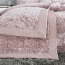 Różowa aksamitna narzuta pikowana na łóżko dwuosobowe 220x220 cm Crushed – Catherine Lansfield