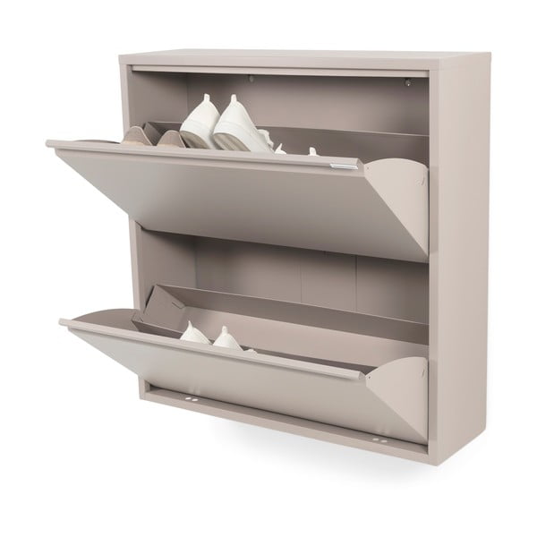 Szarobrązowa metalowa uchylna szafka na buty 75x77,5x22,5 cm Billy – Spinder Design-image-2