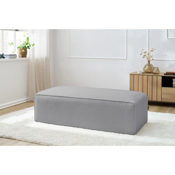 Jasnoszary podnóżek modułowy z materiału bouclé Megeve – Bobochic Paris-image-1