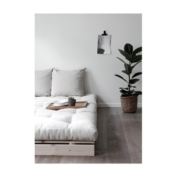 Sofa rozkładana z jasnoszarym pokryciem Karup Design Roots Black/Light Grey-image-1