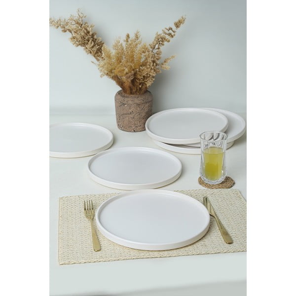 Białe ceramiczne talerze zestaw 6 szt. ø 27 cm – Hermia-image-1