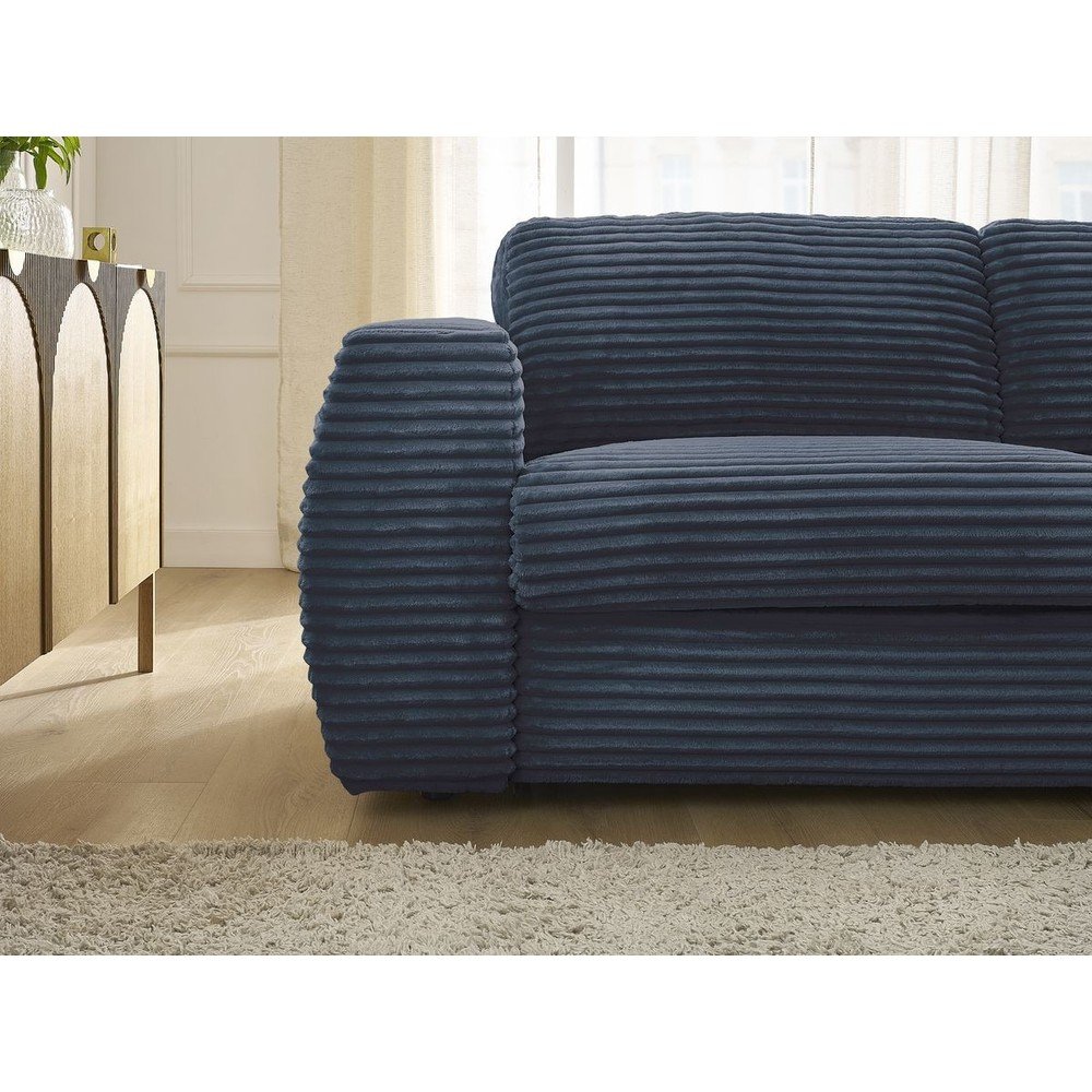 Ciemnoniebieska sztruksowa rozkładana sofa do spania 240 cm Hugo – Bobochic Paris (zdjęcie 8)