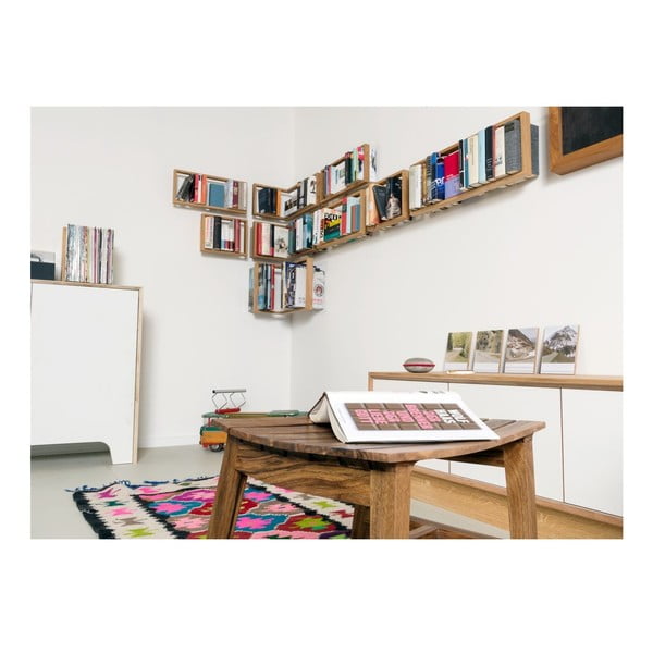 Półka na książki z drewna dębowego das kleine b b4, 25x32 cm-image-3