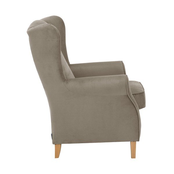 Brązowy aksamitny fotel uszak Max Winzer Lorris-image-3