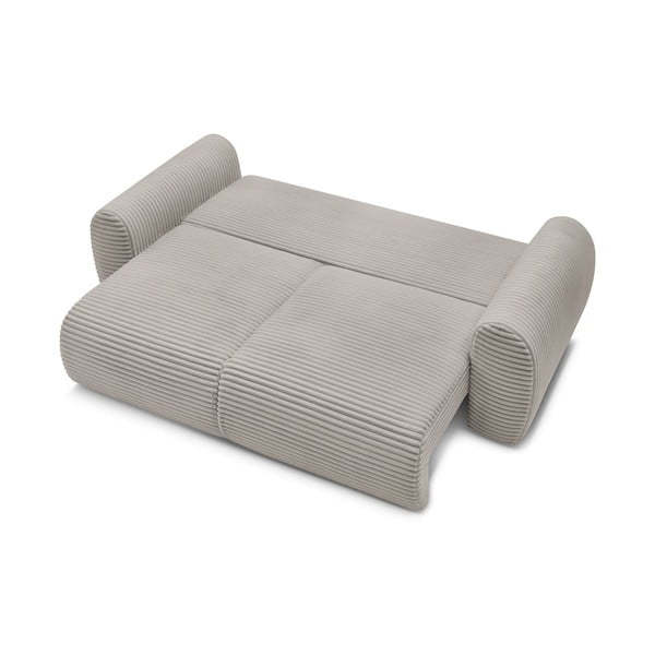 Jasnoszarobeżowa sztruksowa rozkładana sofa 257 cm Lucien – Bobochic Paris-image-4