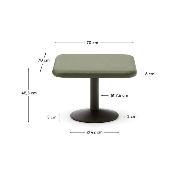 Stół ogrodowy z betonowym blatem 70x70 cm Esilda – Kave Home-image-4